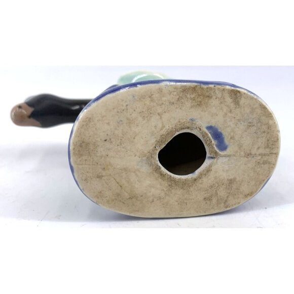 Majolica Figurine Bird Duck Goose Green Swan Porcelain 2 1/4" Tall Vintage - Picture 7 of 7